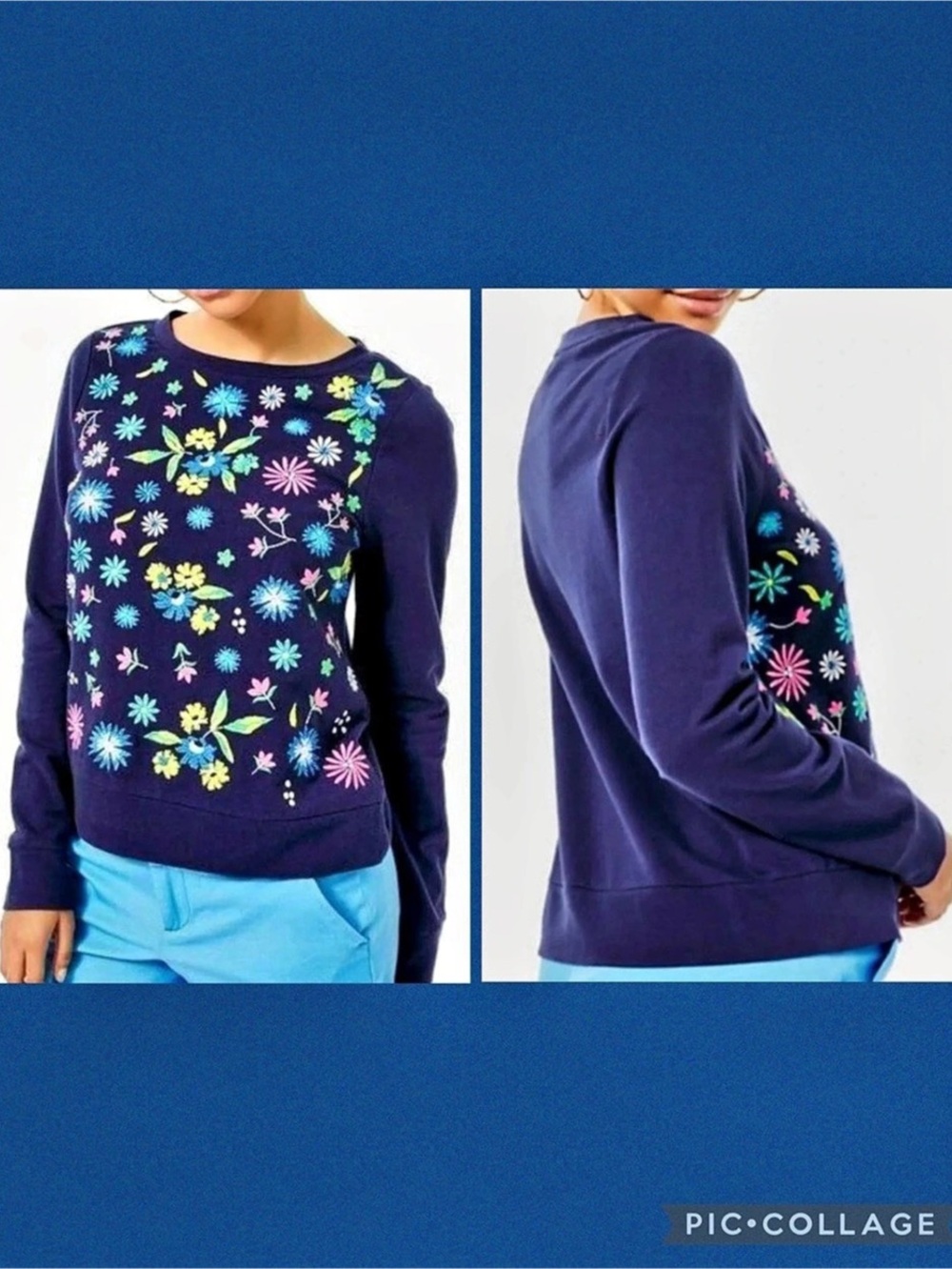 Lilly Pulitzer Rami Embroidered Sweatshirt, True Navy
